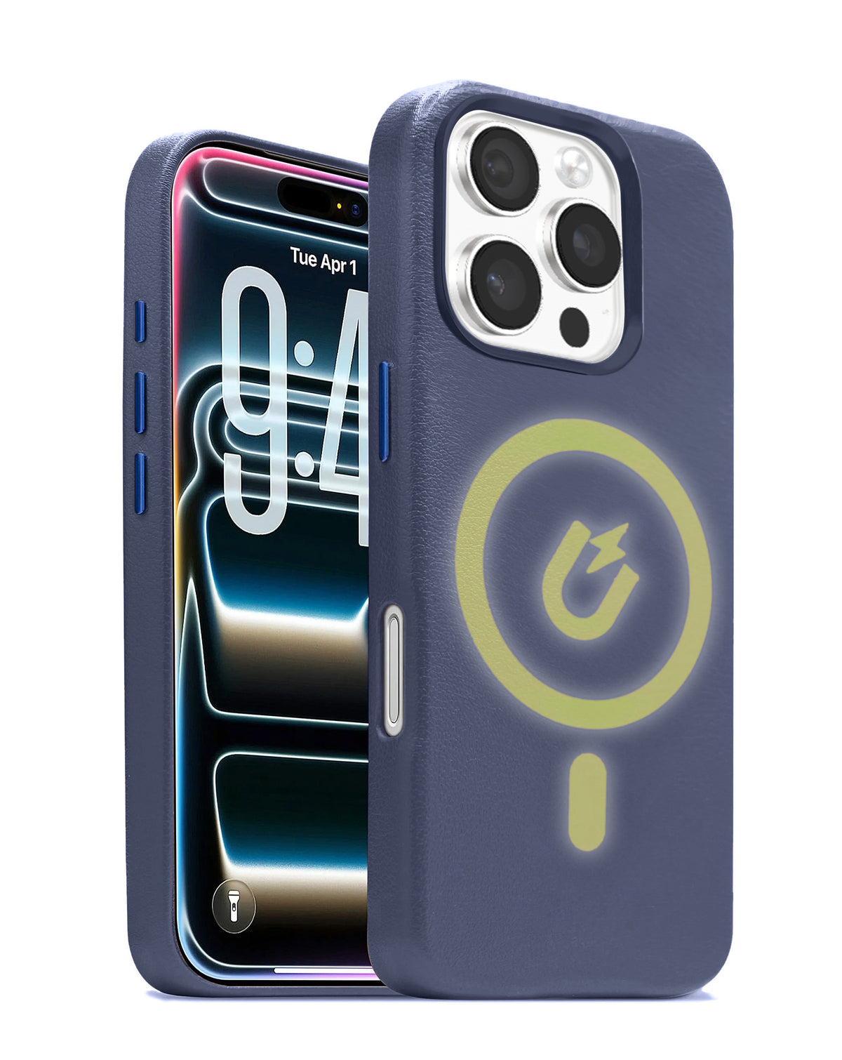 Leather Case for iPhone 16 Pro Max — Navy Blue