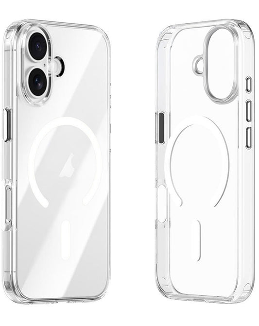 Crystal Clear Wireless-Charging Compatible Case for iPhone 17 — Black
