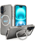 Magnetic Kickstand Full-Body Case for iPhone 17 — Silver