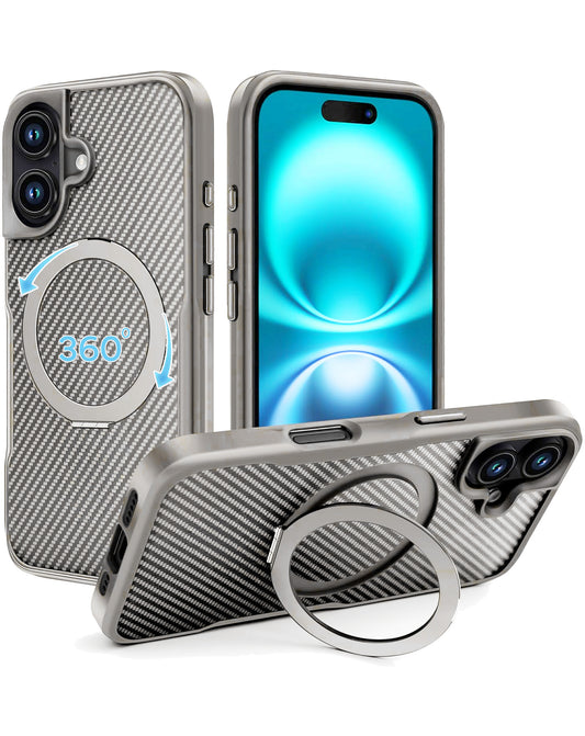 Magnetic Kickstand Full-Body Case for iPhone 17 — Silver