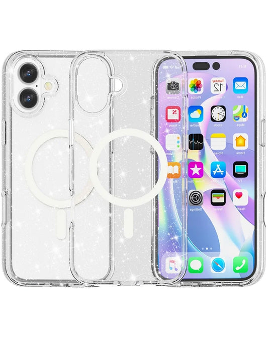 MagSafe Crystal Clear Glitter Case for iPhone 17