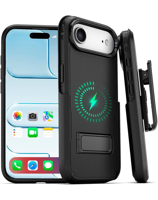 Heavy-Duty Shockproof Belt-Clip Holster Holster for iPhone Air — Black