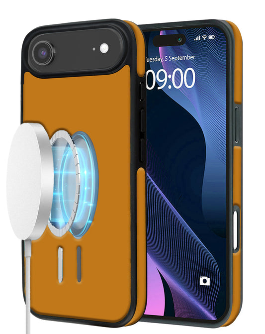 Crystal Clear Wireless-Charging Compatible Case for iPhone Air — Orange