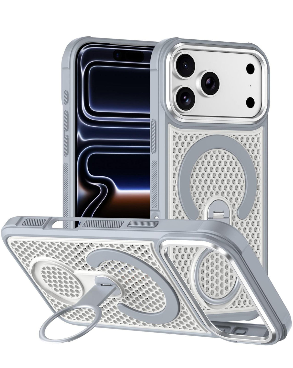 Kickstand Full-Body Case for iPhone 17 Pro — Gray