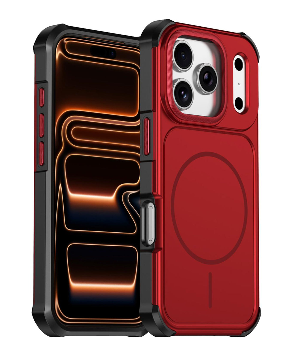 Magnetic Heavy-Duty Shockproof Case for iPhone 17 Pro — Red