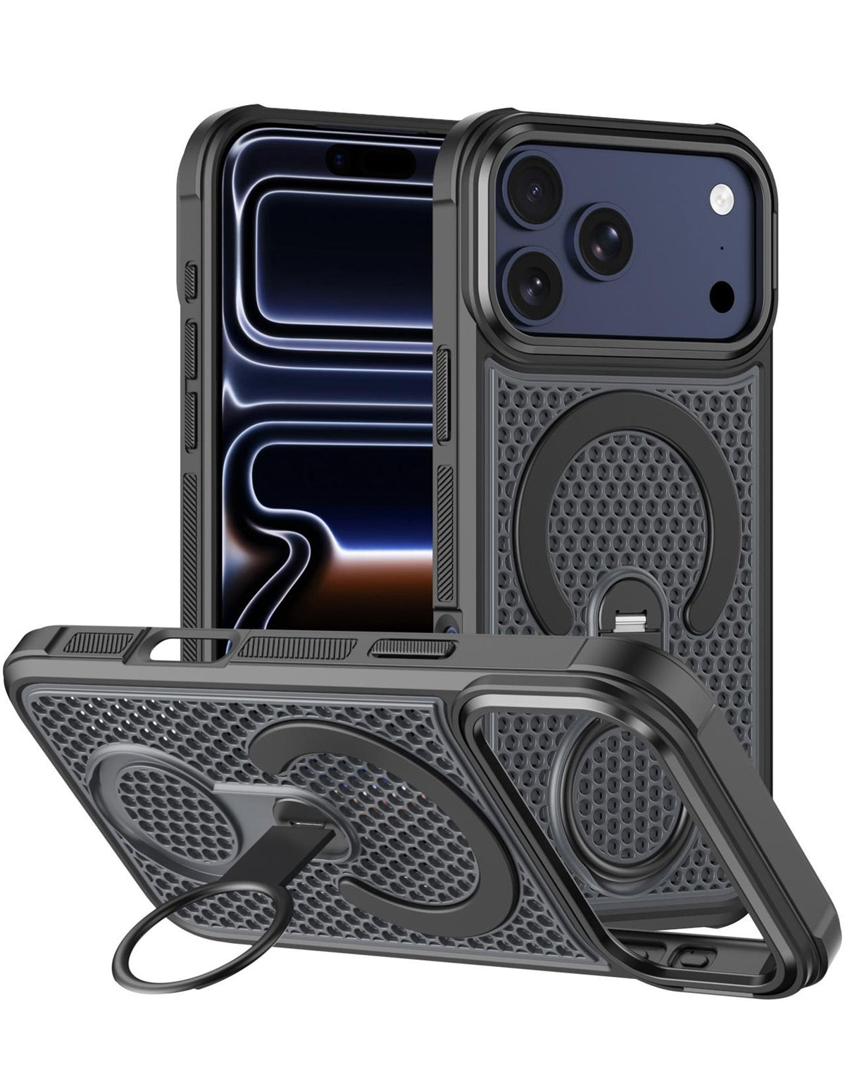 Kickstand Full-Body Case for iPhone 17 Pro Max — Black