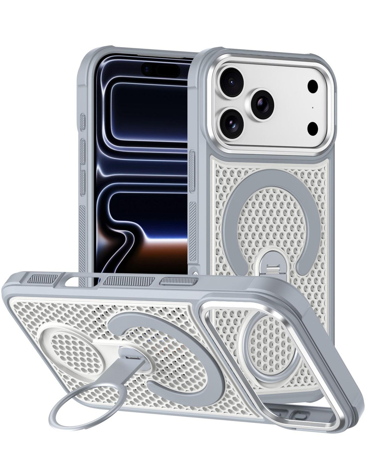 Kickstand Full-Body Case for iPhone 17 Pro Max — Gray