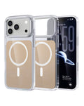 Magnetic Heavy-Duty Shockproof Crystal Clear Case for iPhone 17 Pro Max / 18 Pro Max — Brown