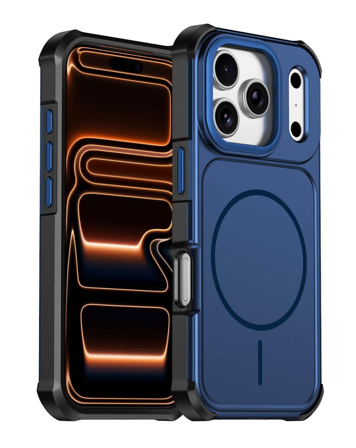 Magnetic Heavy-Duty Shockproof Case for iPhone 17 Pro Max — Navy Blue