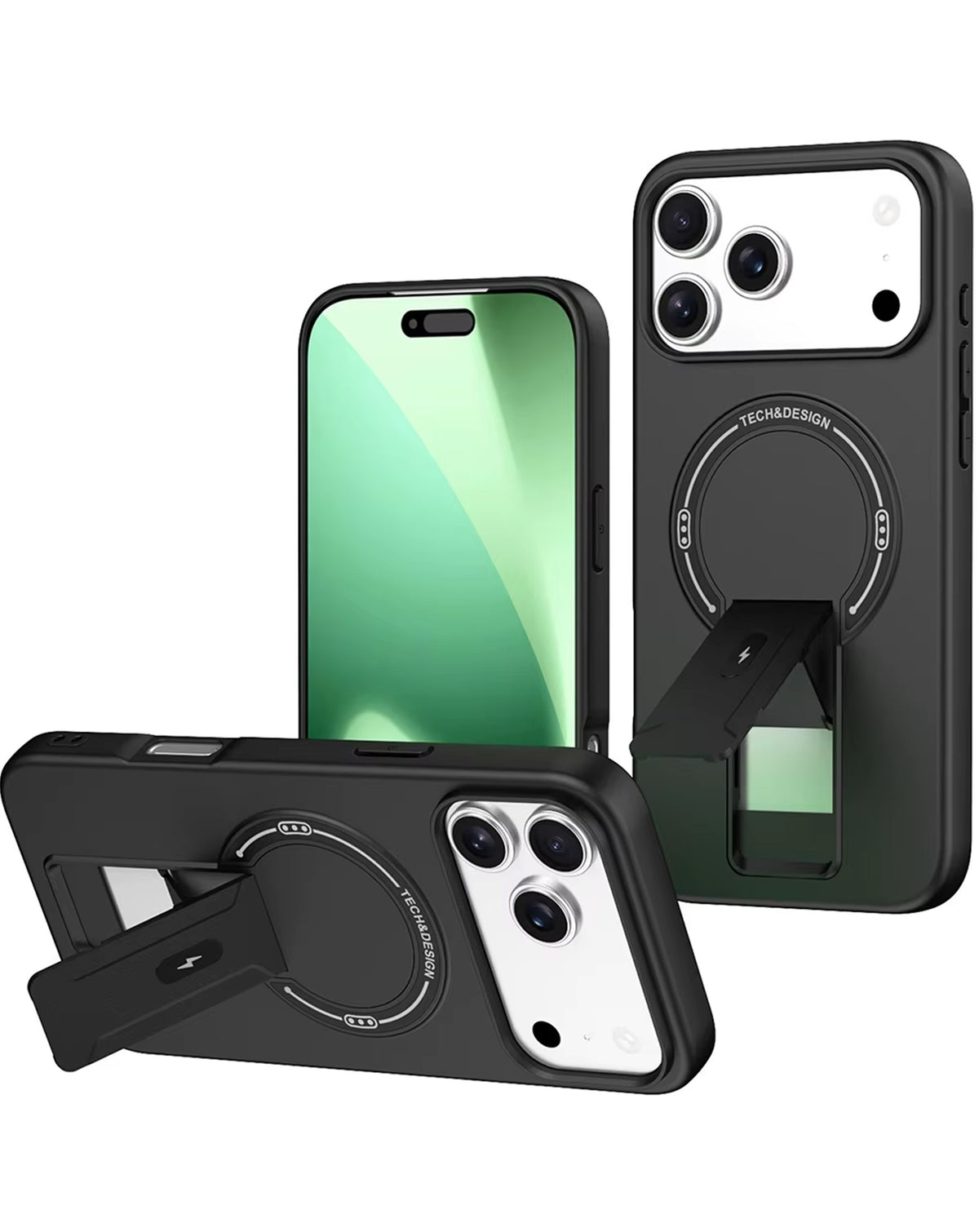Magnetic Kickstand Case for iPhone 17 Pro Max — Black