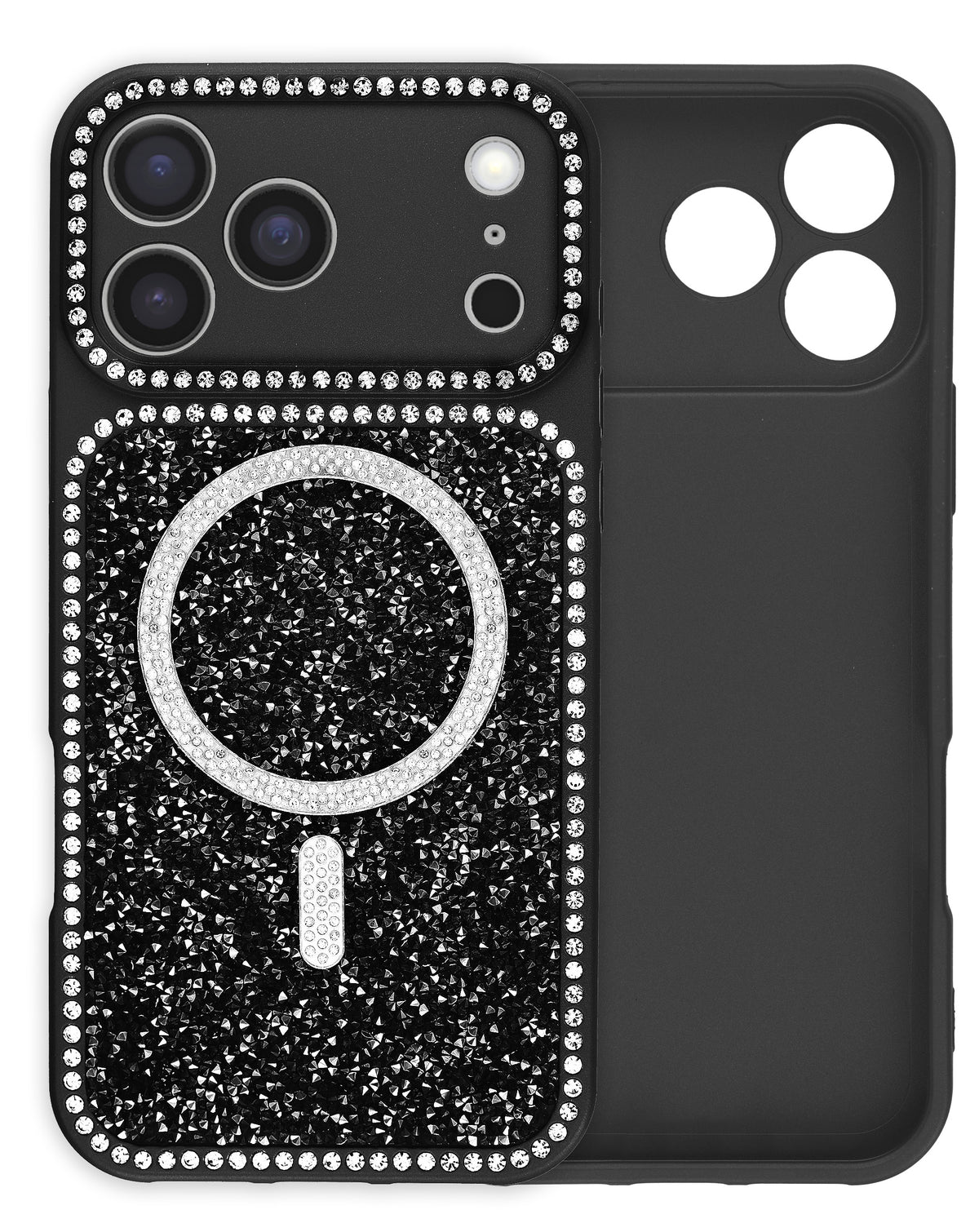 MagSafe Glitter Camera-Protecting Case for iPhone 17 Pro Max — Black