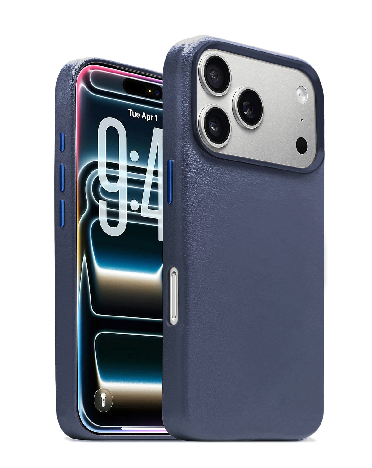 Leather Case for iPhone 17 Pro Max — Navy Blue