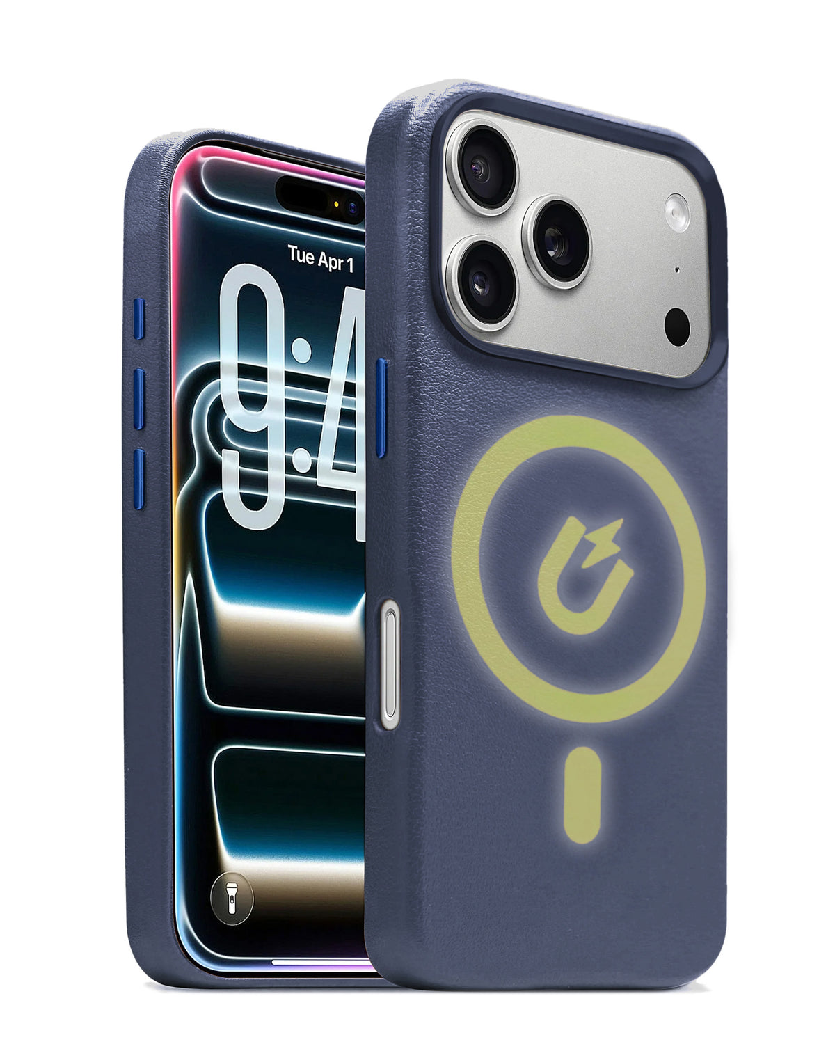 Leather Case for iPhone 17 Pro Max — Navy Blue