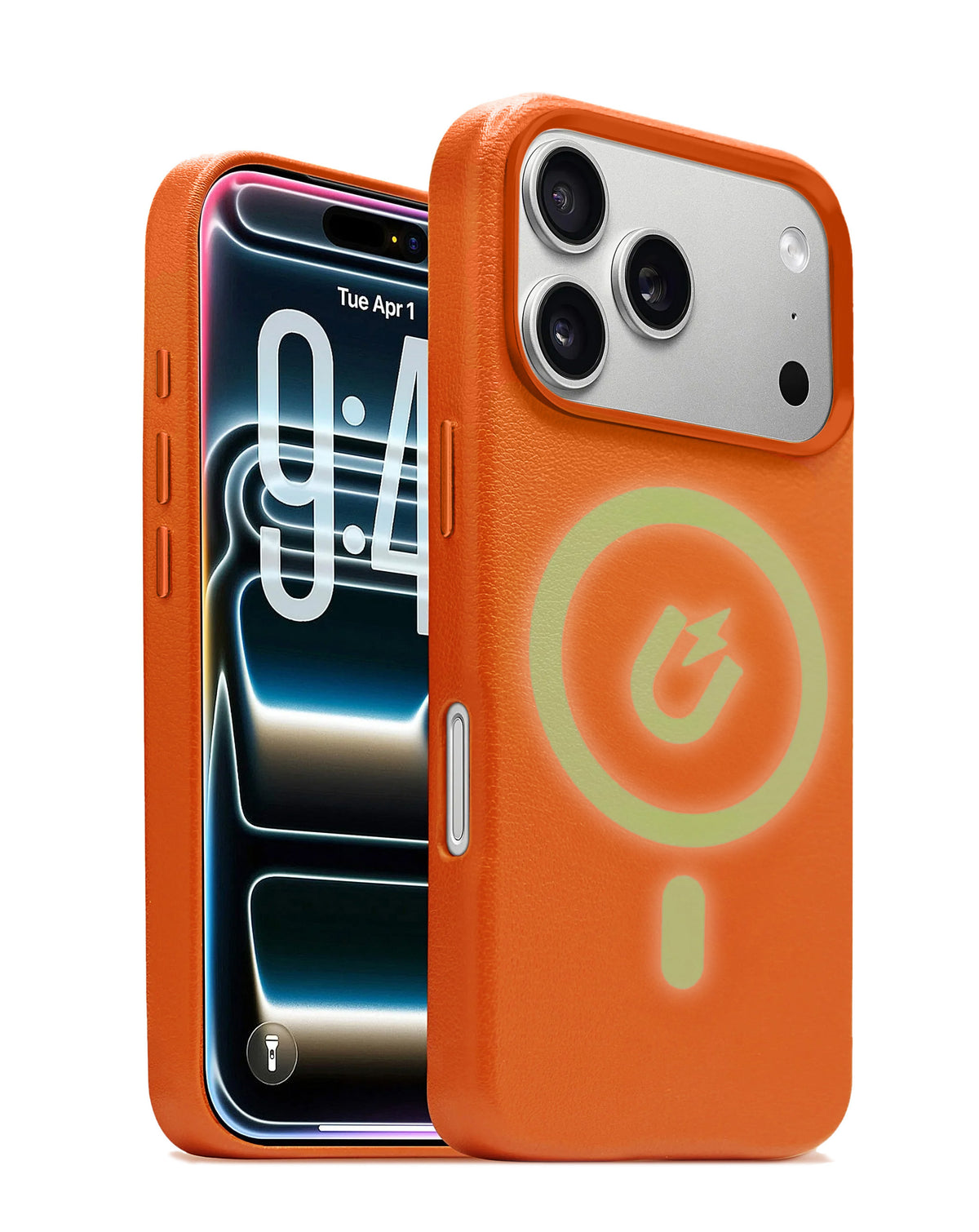 Leather Case for iPhone 17 Pro — Orange