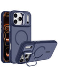 Kickstand Wireless-Charging Compatible Slim Case for iPhone 17 Pro / 18 Pro — Navy