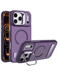 Kickstand Crystal Clear Camera-Protecting Case for iPhone 17 Pro / 18 Pro — Purple