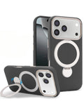 Magnetic Kickstand Soft Silicone Case for iPhone 17 Pro / 18 Pro — Black