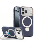 Magnetic Kickstand Soft Silicone Case for iPhone 17 Pro / 18 Pro — Blue