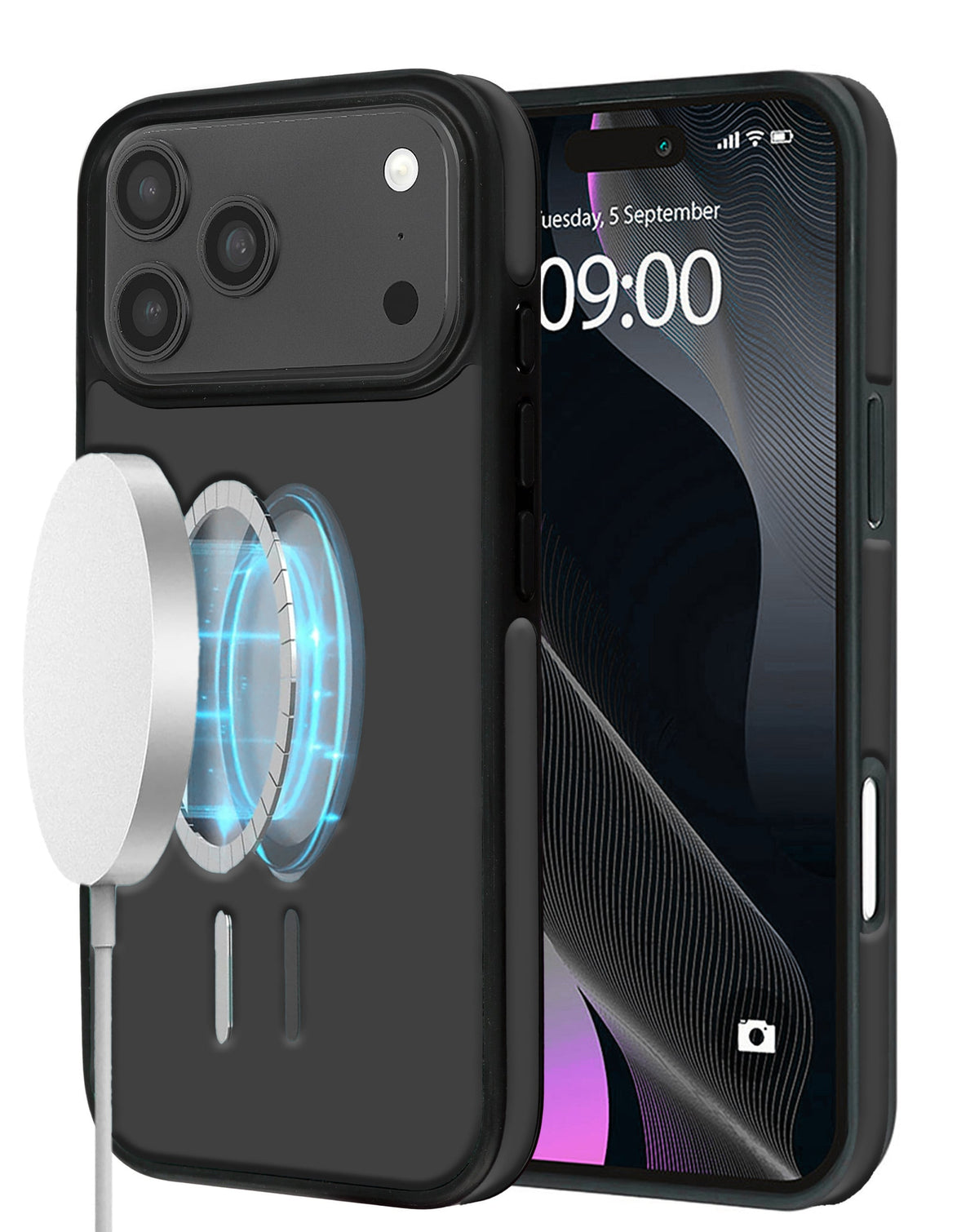Wireless-Charging Compatible Case for iPhone 17 Pro / 18 Pro — Black