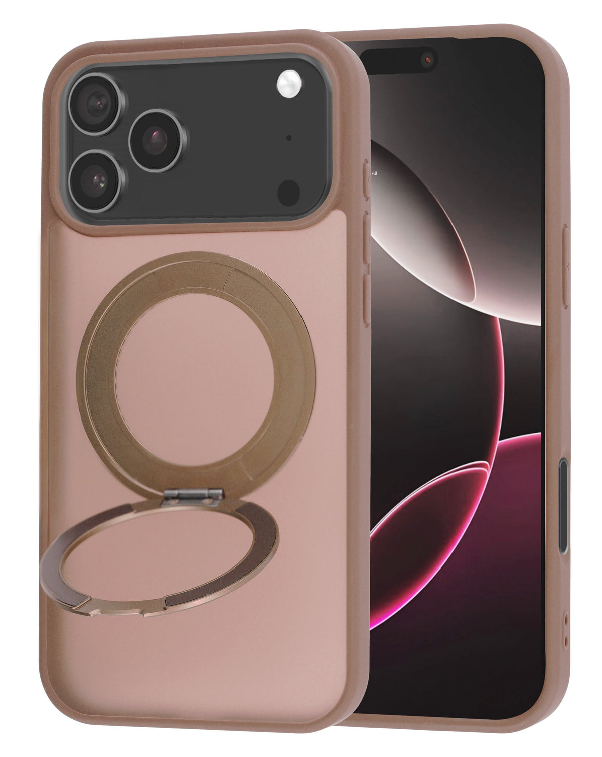 Magnetic Kickstand Full-Body Case for iPhone 17 Pro / 18 Pro — Brown
