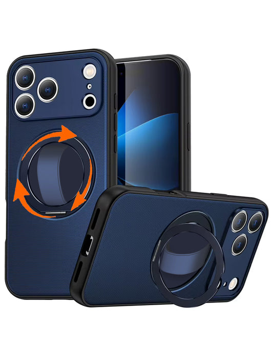Heavy-Duty Shockproof Kickstand Full-Body Case for iPhone 17 Pro / 18 Pro — Blue