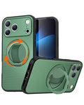 Heavy-Duty Shockproof Kickstand Full-Body Case for iPhone 17 Pro / 18 Pro — Green