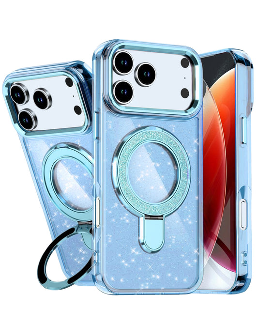 Kickstand Glitter Case for iPhone 17 Pro / 18 Pro — Blue