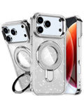 Kickstand Crystal Clear Glitter Case for iPhone 17 Pro / 18 Pro — Clear