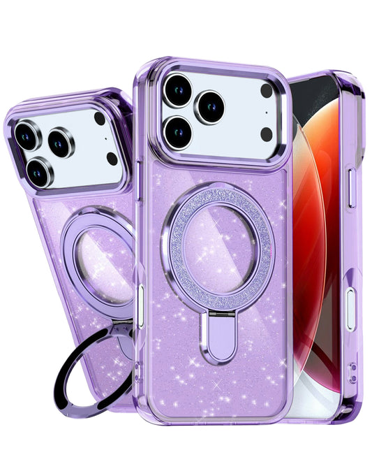 Kickstand Glitter Case for iPhone 17 Pro / 18 Pro — Purple