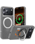 Magnetic Kickstand Full-Body Case for iPhone 17 Pro / 18 Pro — Silver