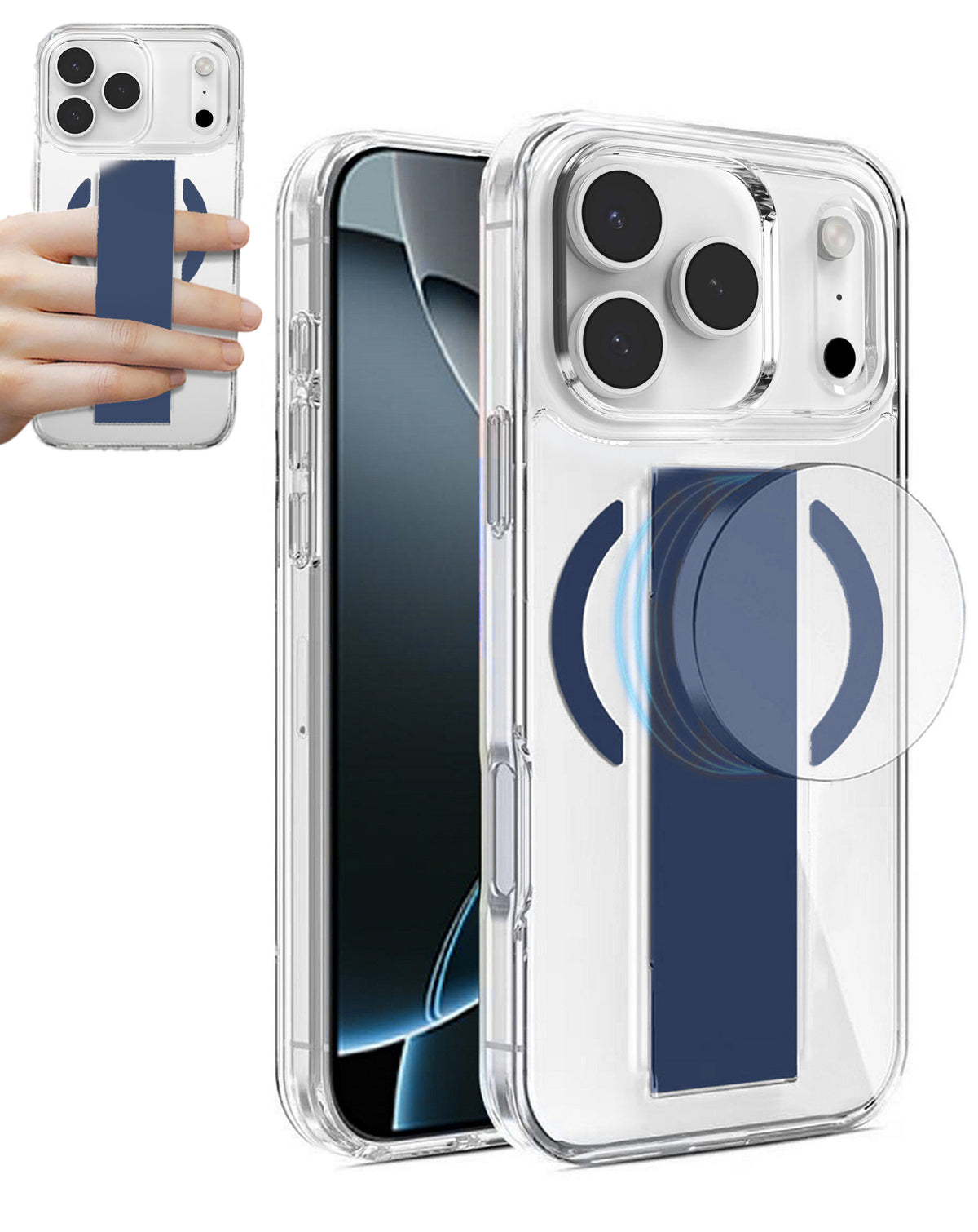 Crystal Clear Case for iPhone 17 Pro / 18 Pro — Blue