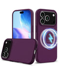 Soft Silicone Wireless-Charging Compatible Case for iPhone 17 Pro / 18 Pro — Purple