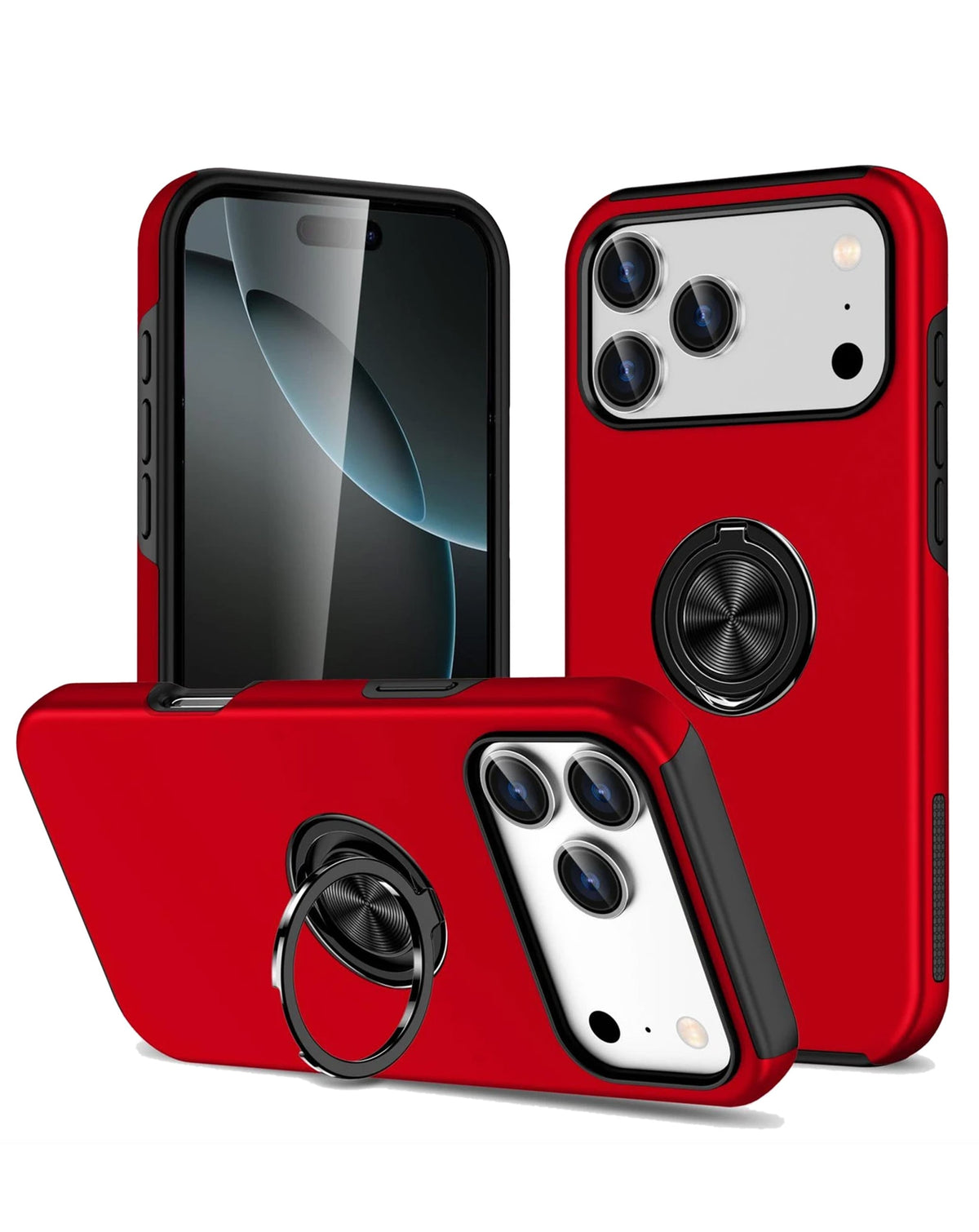 Magnetic Heavy-Duty Shockproof Case for iPhone 17 Pro Max / 18 Pro Max — Red
