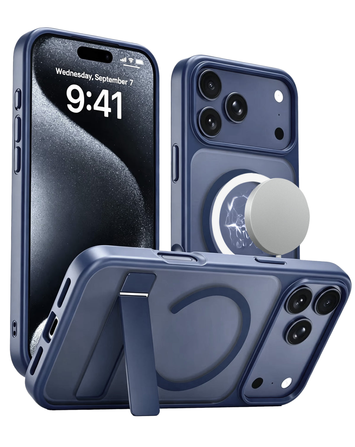 Magnetic Kickstand Case for iPhone 17 Pro Max / 18 Pro Max — Navy
