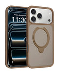 Kickstand Crystal Clear Slim Case for iPhone 17 Pro Max / 18 Pro Max — Brown