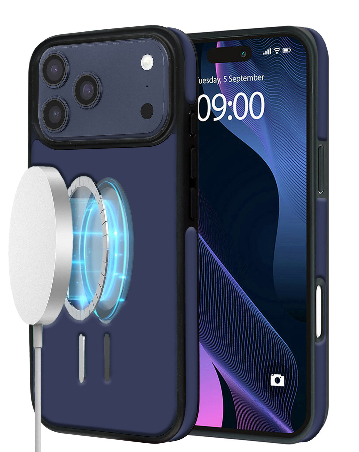 Wireless-Charging Compatible Case for iPhone 17 Pro Max / 18 Pro Max — Blue