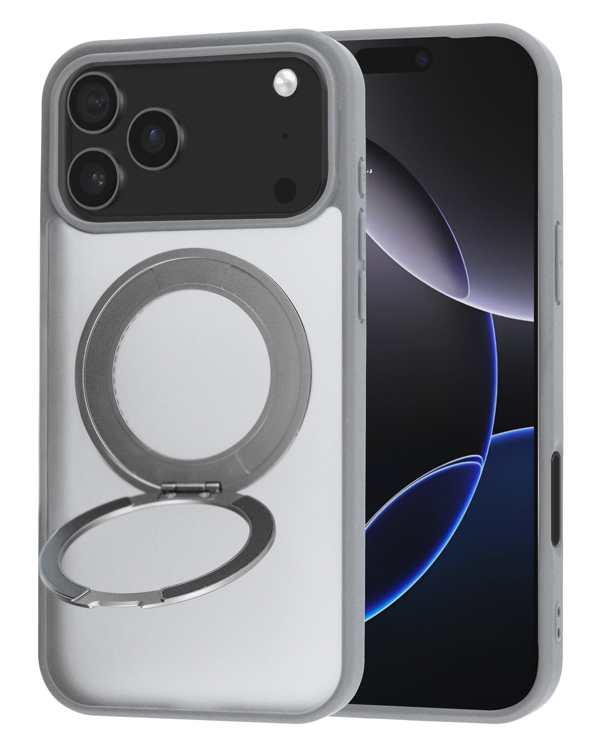 Magnetic Kickstand Full-Body Case for iPhone 17 Pro Max / 18 Pro Max — Gray