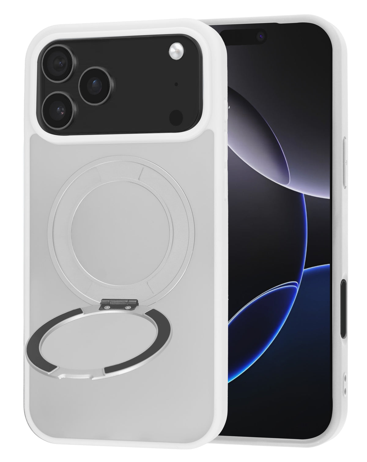 Magnetic Kickstand Full-Body Case for iPhone 17 Pro Max / 18 Pro Max — White