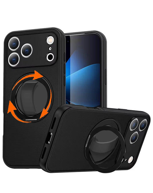 Heavy-Duty Shockproof Kickstand Full-Body Case for iPhone 17 Pro Max / 18 Pro Max — Black