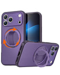 Heavy-Duty Shockproof Kickstand Full-Body Case for iPhone 17 Pro Max / 18 Pro Max — Purple