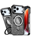 Kickstand Glitter Case for iPhone 17 Pro Max / 18 Pro Max — Black