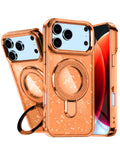 Kickstand Glitter Case for iPhone 17 Pro Max / 18 Pro Max — Orange