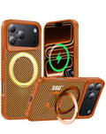 Magnetic Kickstand Full-Body Case for iPhone 17 Pro Max / 18 Pro Max — Orange