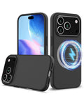 Soft Silicone Wireless-Charging Compatible Case for iPhone 17 Pro Max / 18 Pro Max — Black