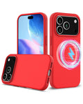 Soft Silicone Wireless-Charging Compatible Case for iPhone 17 Pro Max / 18 Pro Max — Red