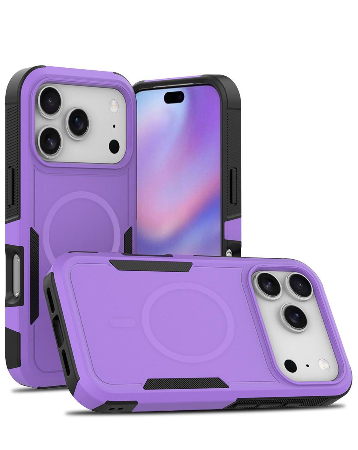Magnetic Heavy-Duty Shockproof Case for iPhone 17 Pro Max / 18 Pro Max — Purple