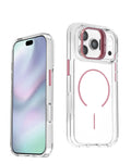 Magnetic Kickstand Crystal Clear Case for iPhone 17 Pro Max / 18 Pro Max — Pink