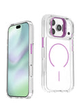 Magnetic Kickstand Crystal Clear Case for iPhone 17 Pro Max / 18 Pro Max — Purple