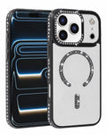 Magnetic Crystal Clear Glitter Case for iPhone 17 Pro Max / 18 Pro Max — Black
