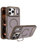 Kickstand Wireless-Charging Compatible Slim Case for iPhone 17 Pro / 18 Pro — Brown